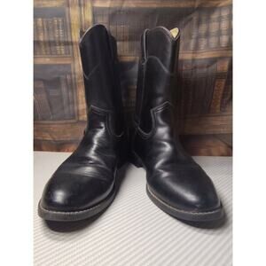 (DAMAGED) Justin Basics JB3000 Western Cowboy Boots Mens Size 10 D Black